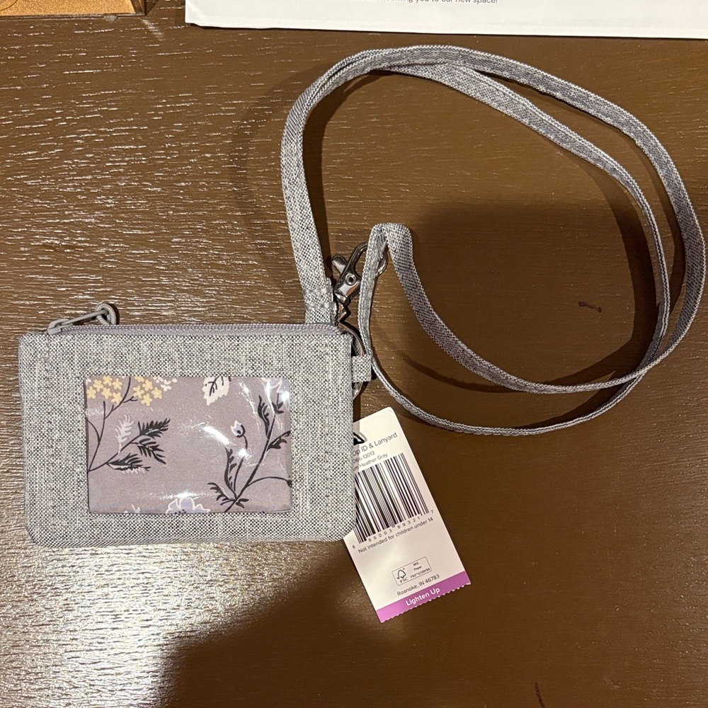 Vera Bradley Gray Floral Key & Card Holder